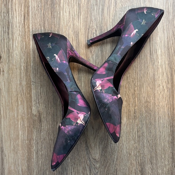 Nine West Purple Floral Women's Heels - Picture 4 of 9